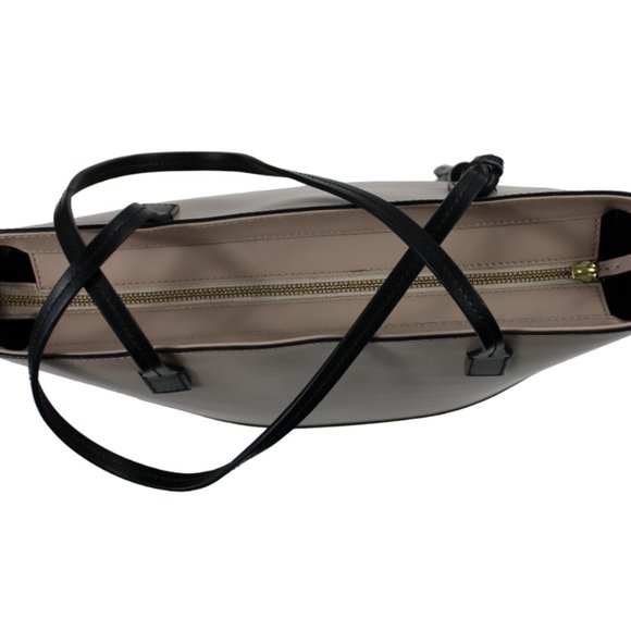 Kate Spade Wright Place Karla Two Tone Almondine & Black Leather Tote - Picture 8 of 10